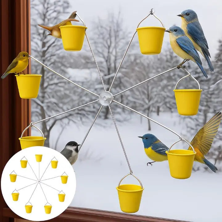 Snurrande fågelmatare för trädgården - Rolig interaktiv matare för trädgårdsfåglar