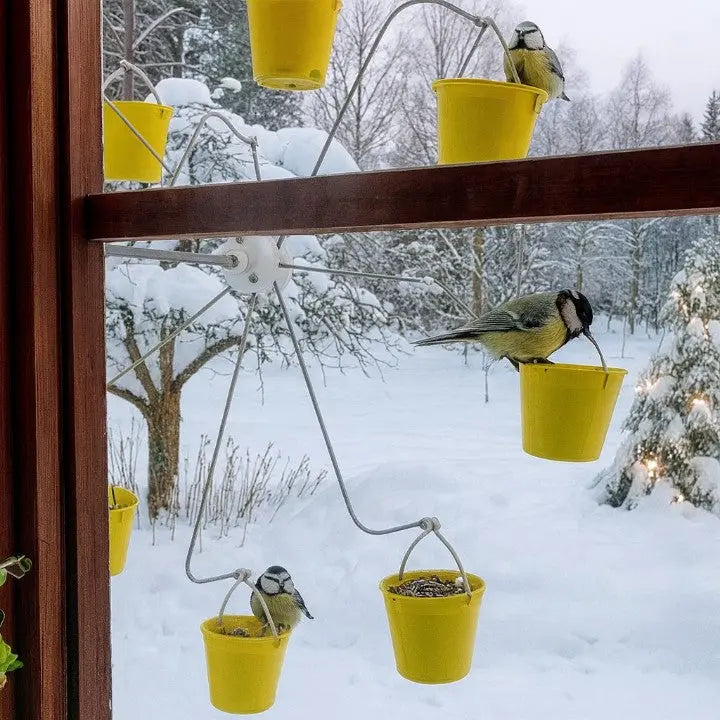 Snurrande fågelmatare för trädgården - Rolig interaktiv matare för trädgårdsfåglar