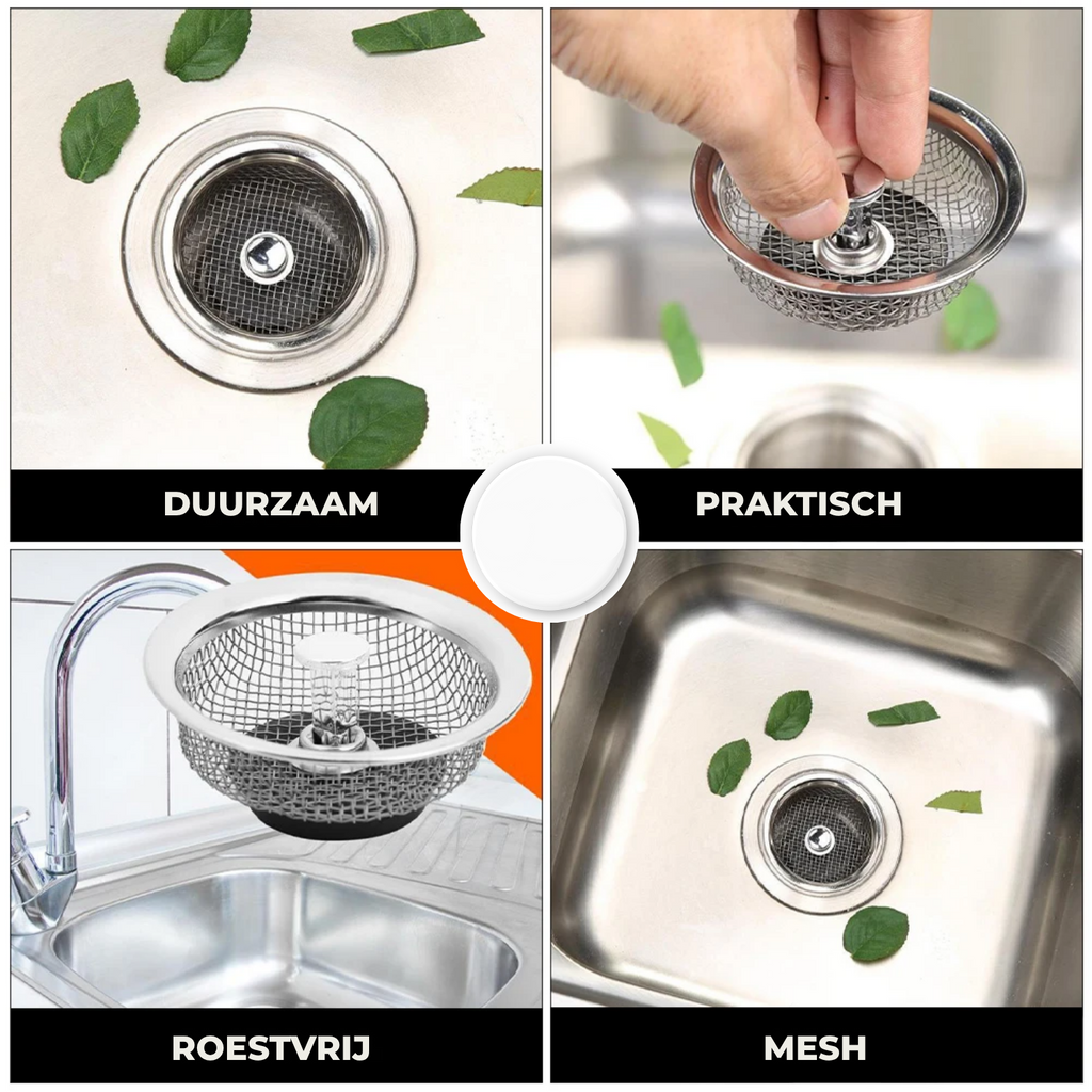 DrainGuard – Rostfritt stålfiltr med anti-igensättningsnät