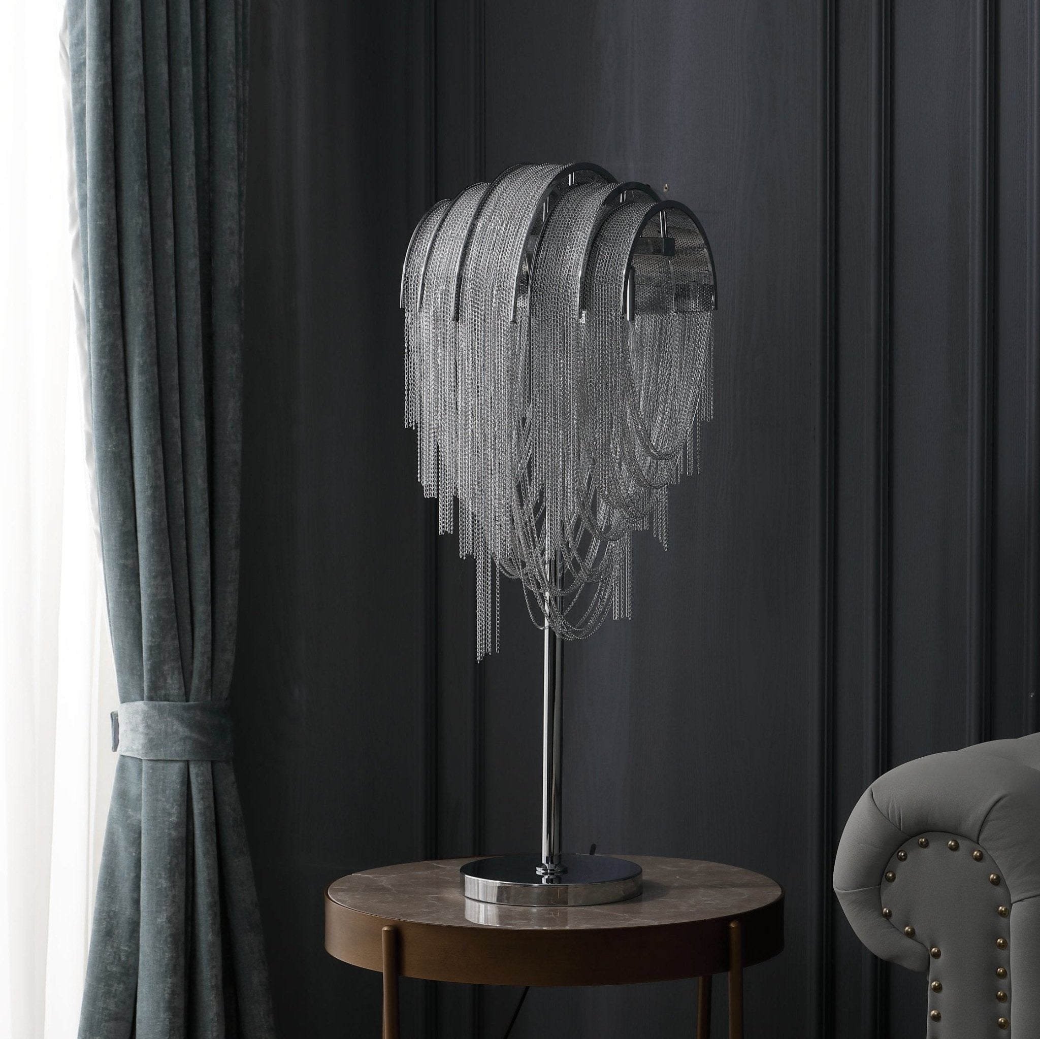 Tassel Glow Bordlampa - Modern Metallisk Kedjeaccentlampa