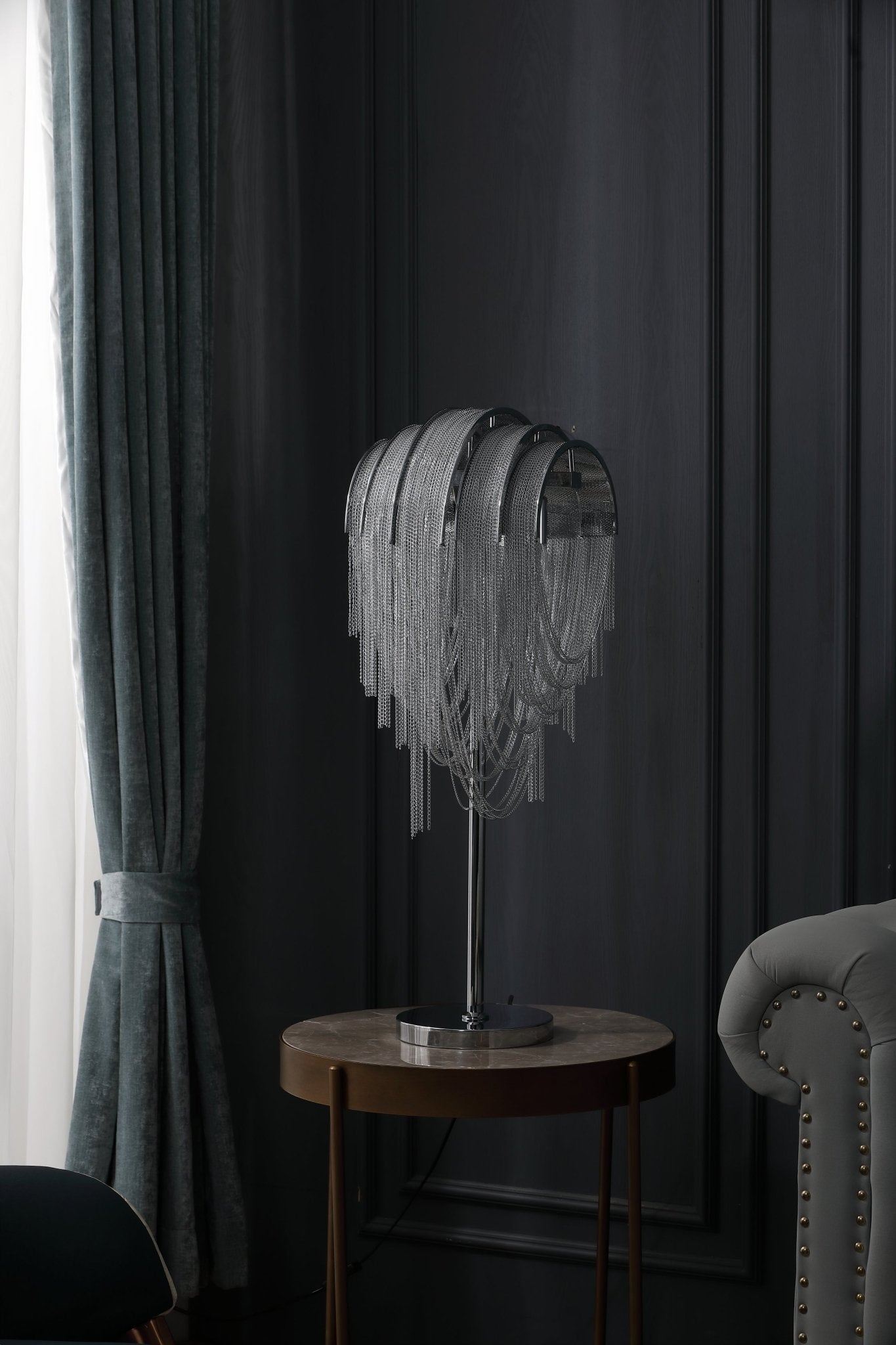 Tassel Glow Bordlampa - Modern Metallisk Kedjeaccentlampa