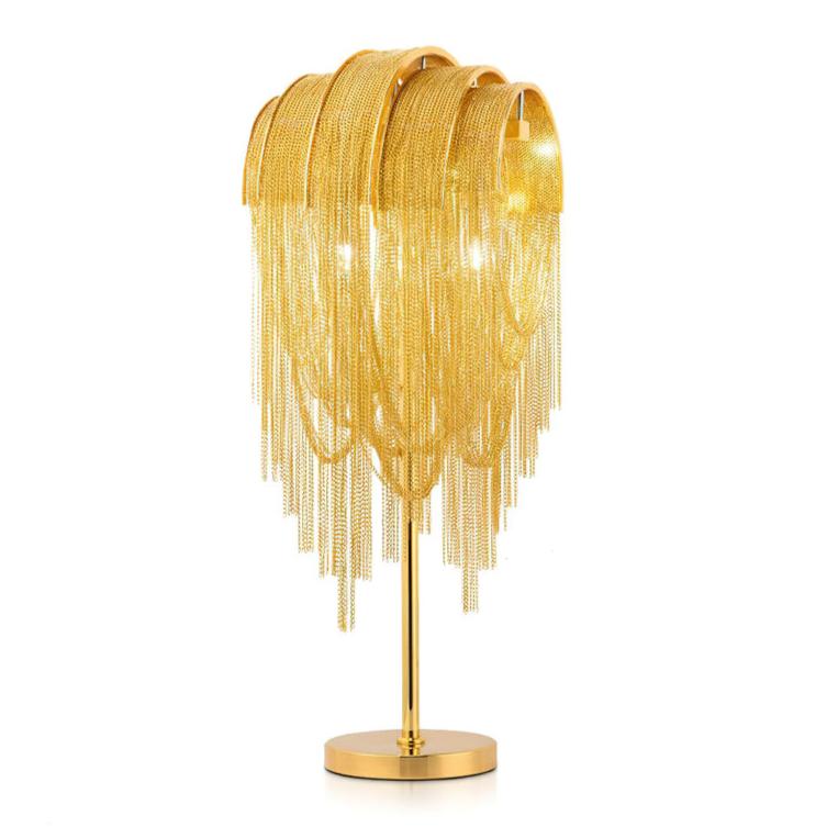 Tassel Glow Bordlampa - Modern Metallisk Kedjeaccentlampa