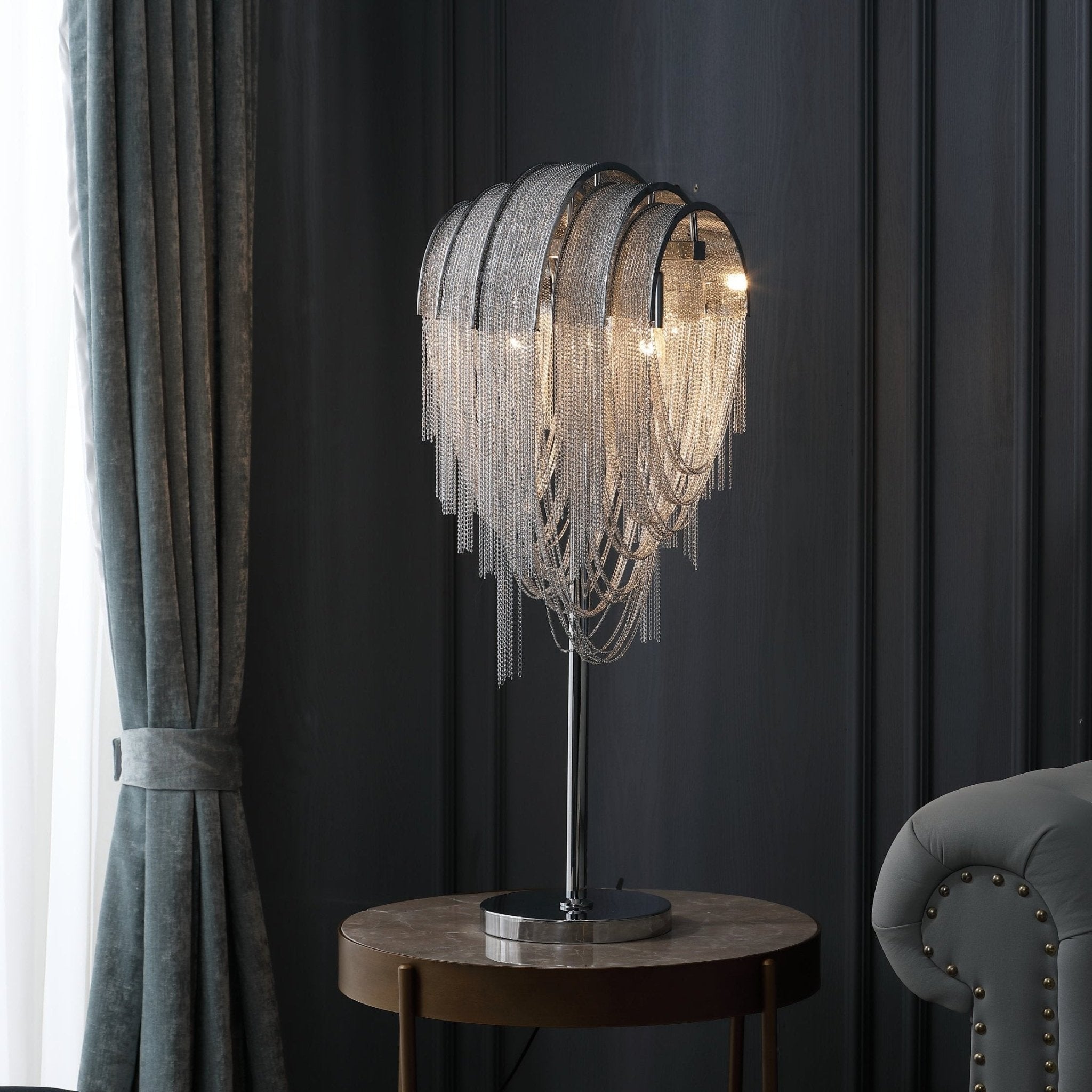 Tassel Glow Bordlampa - Modern Metallisk Kedjeaccentlampa