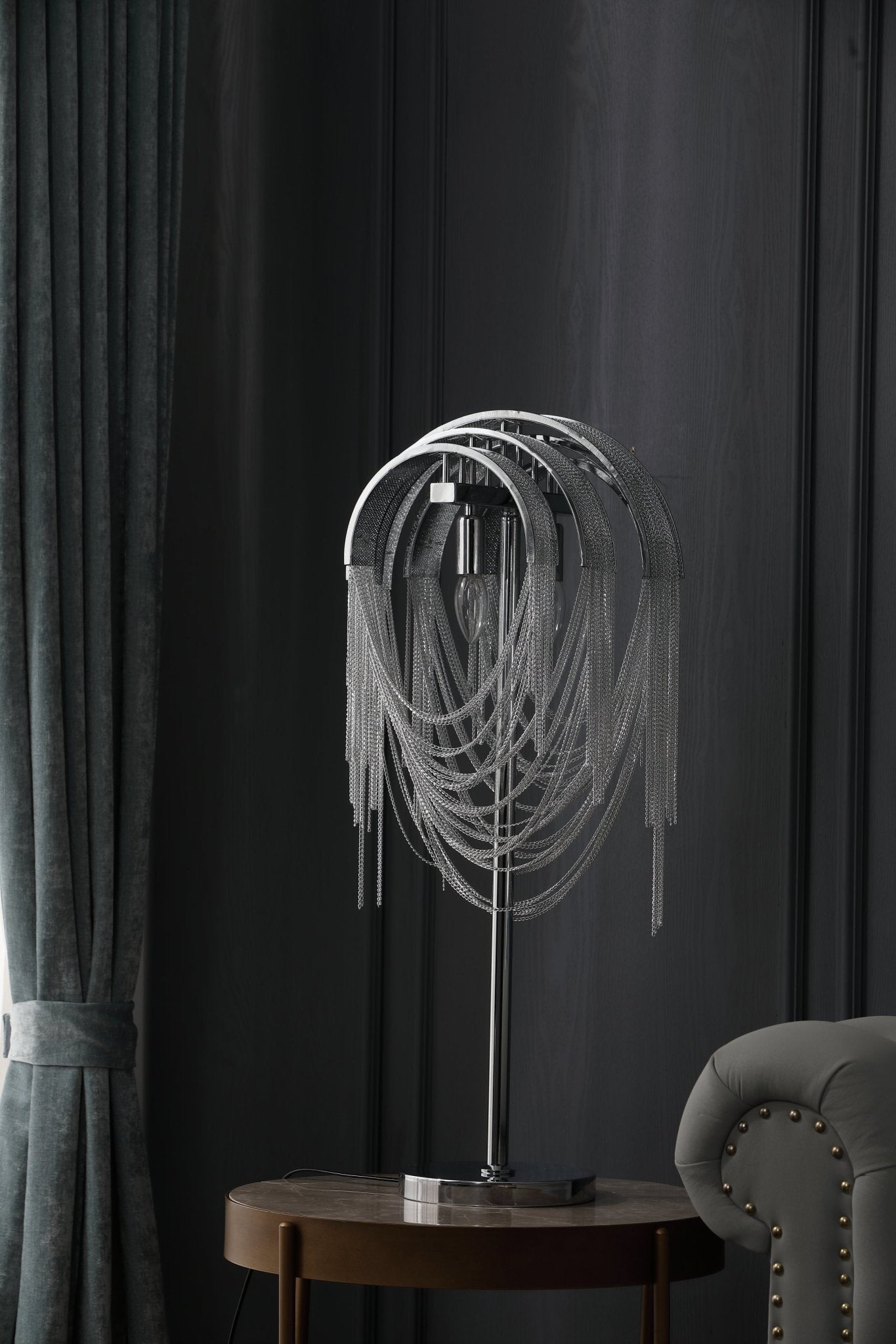 Tassel Glow Bordlampa - Modern Metallisk Kedjeaccentlampa