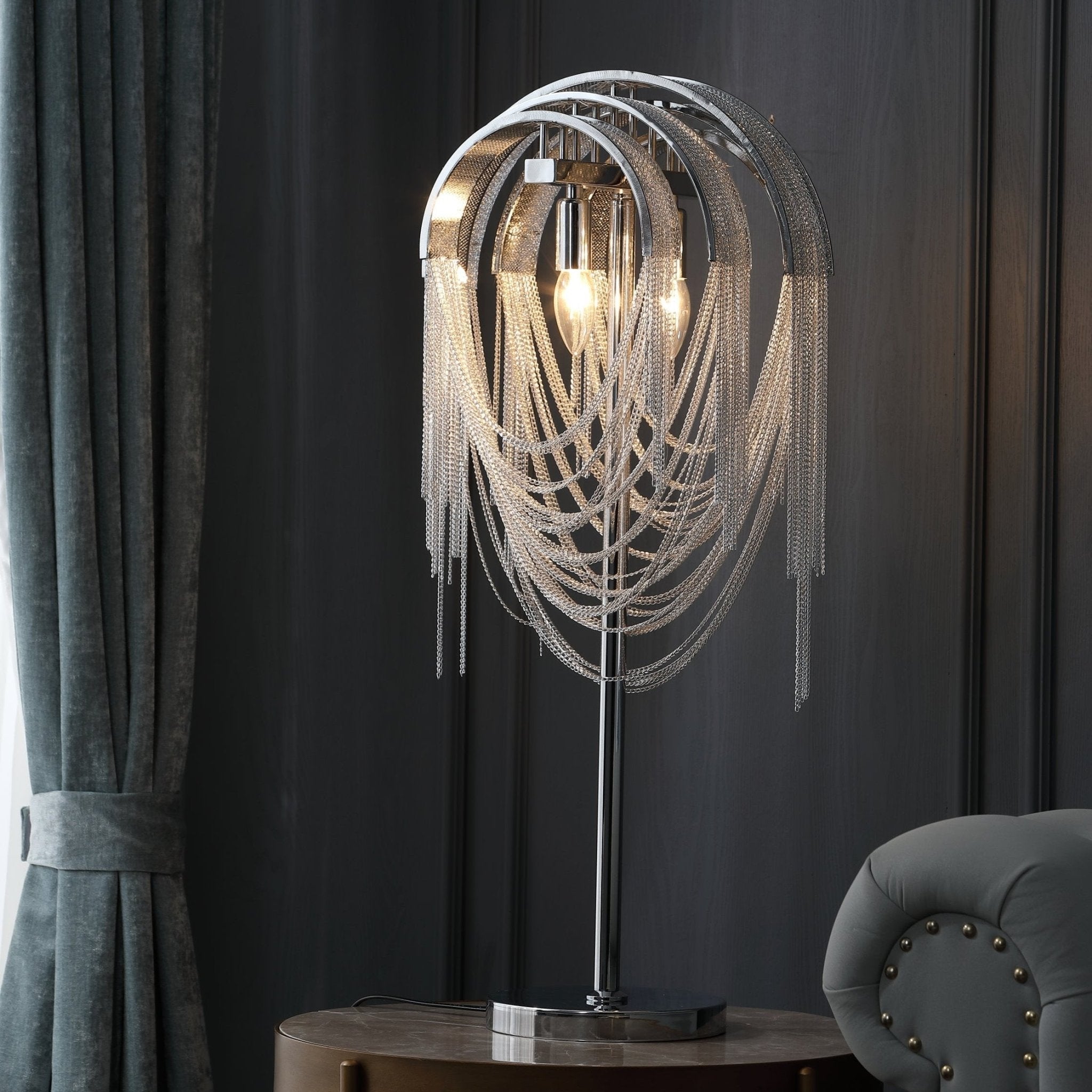 Tassel Glow Bordlampa - Modern Metallisk Kedjeaccentlampa