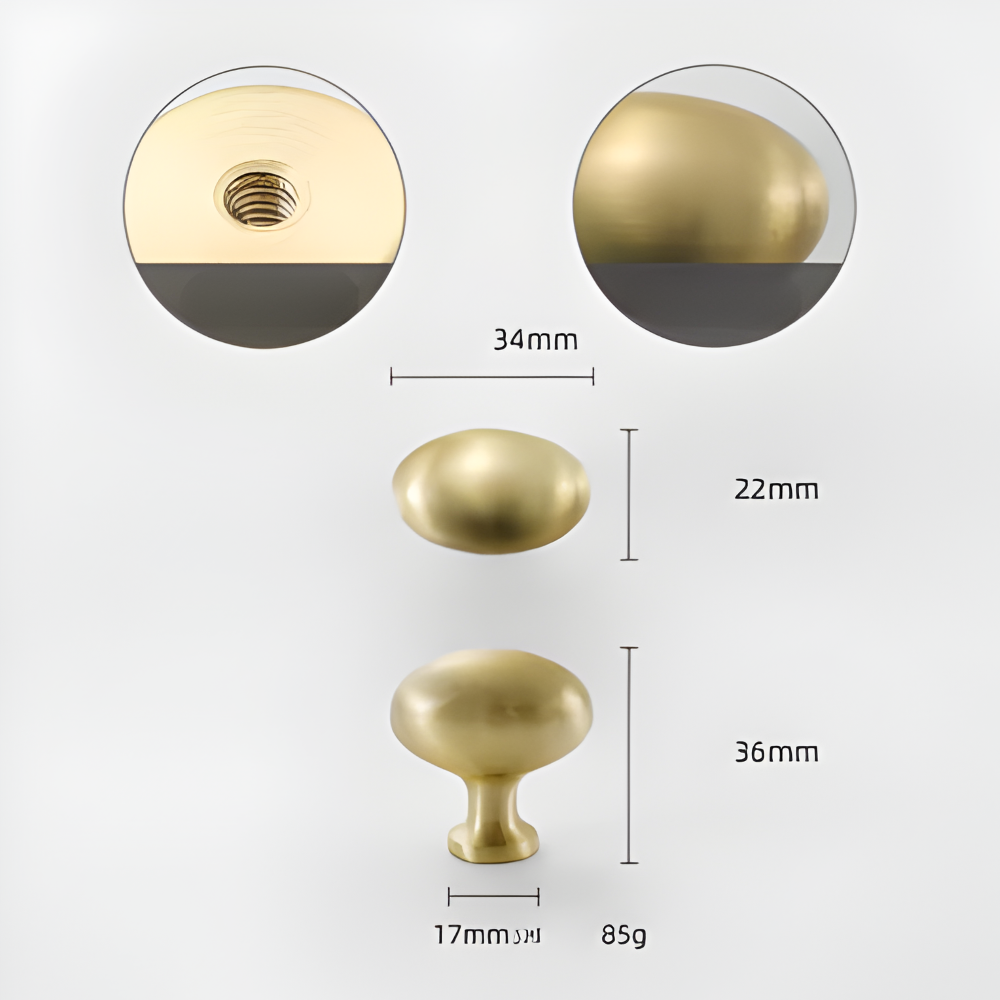 Italiensktillverkade knoppar i massiv mässing – Lyxig touch för dörrar och lådor