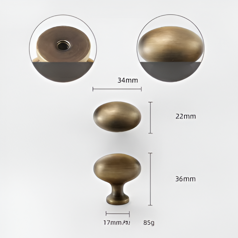 Italiensktillverkade knoppar i massiv mässing – Lyxig touch för dörrar och lådor