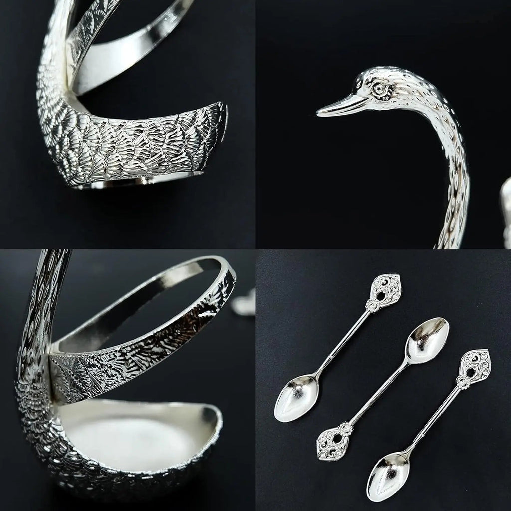 Svaninspirerat kaffeskedsset med stativ – Snyggt porslin för dagligt bruk