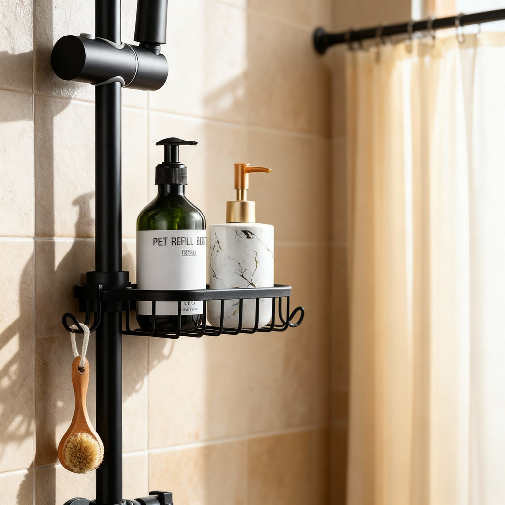 Väggmonterad badrumshylla i rostfritt stål – Snygg och platsbesparande organisatör