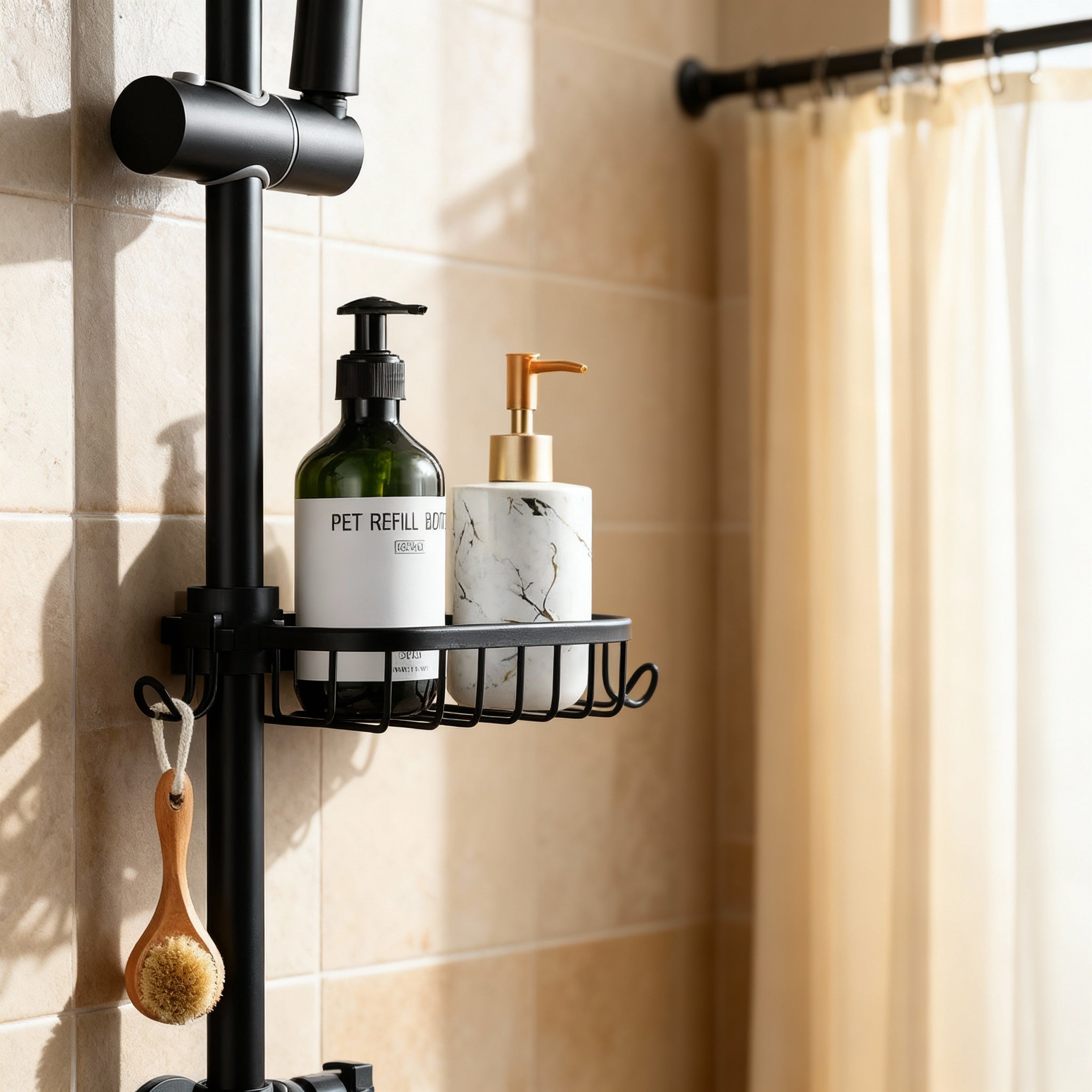 Väggmonterad badrumshylla i rostfritt stål – Snygg och platsbesparande organisatör