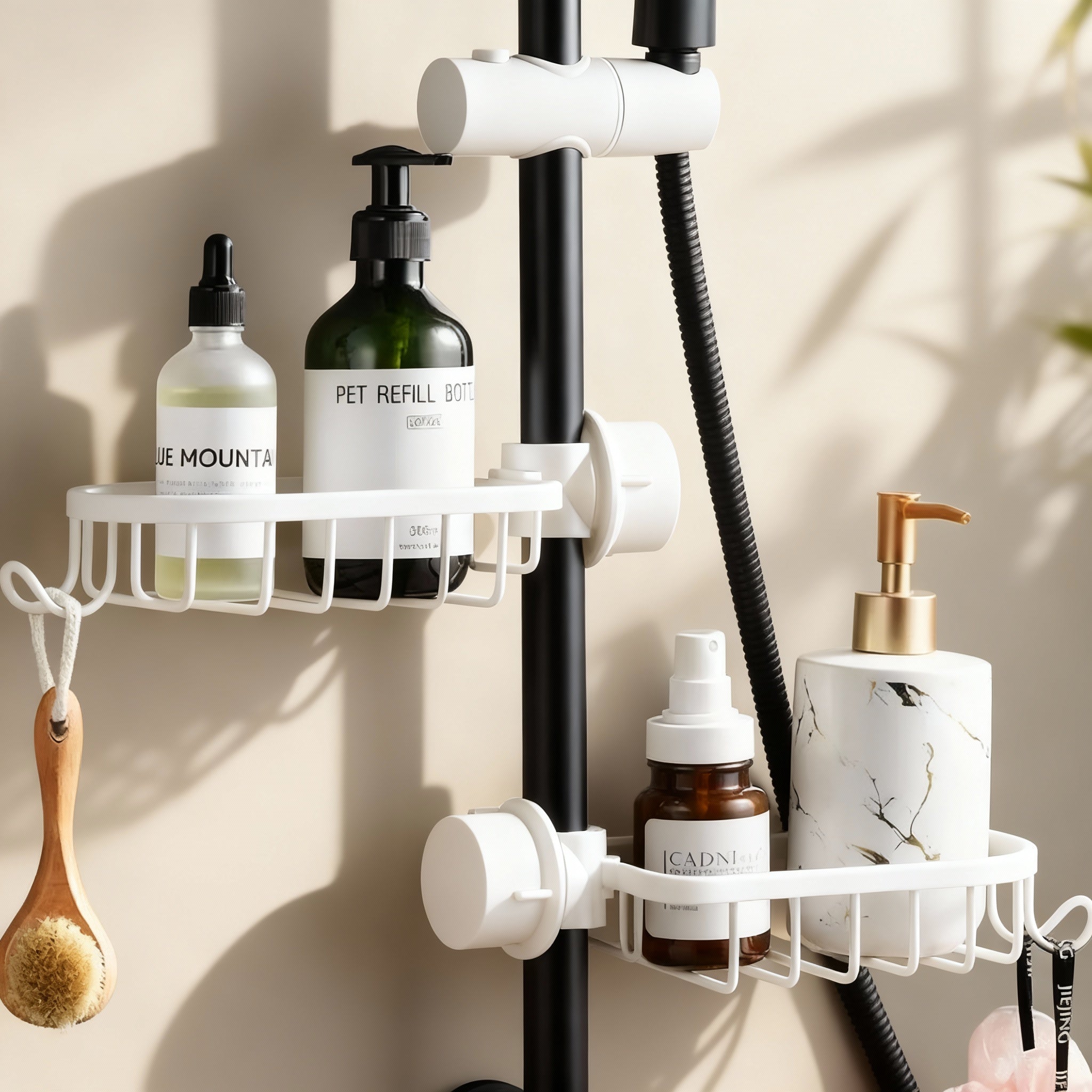 Väggmonterad badrumshylla i rostfritt stål – Snygg och platsbesparande organisatör