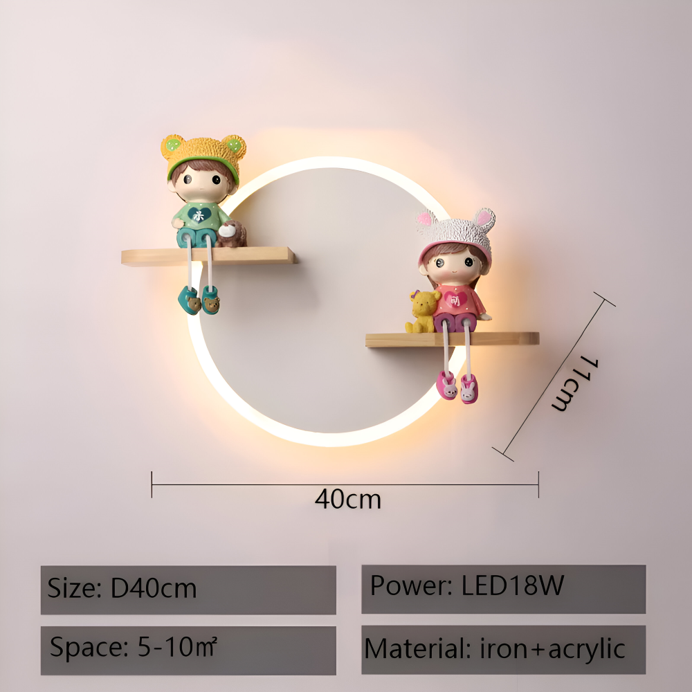 Lekfull tecknad LED-vägglampa för barn – Rolig accentlampa för sovrummet