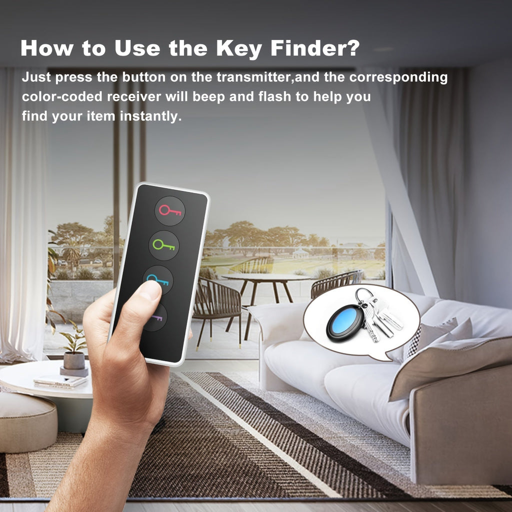 4-i-1 Smart Key Finder – LED-ficklampa med färgkodad RF-spårare