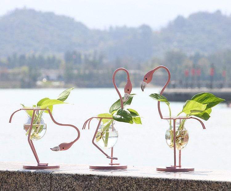 Elegant flamingoblomvas - Kreativ keramisk kruka