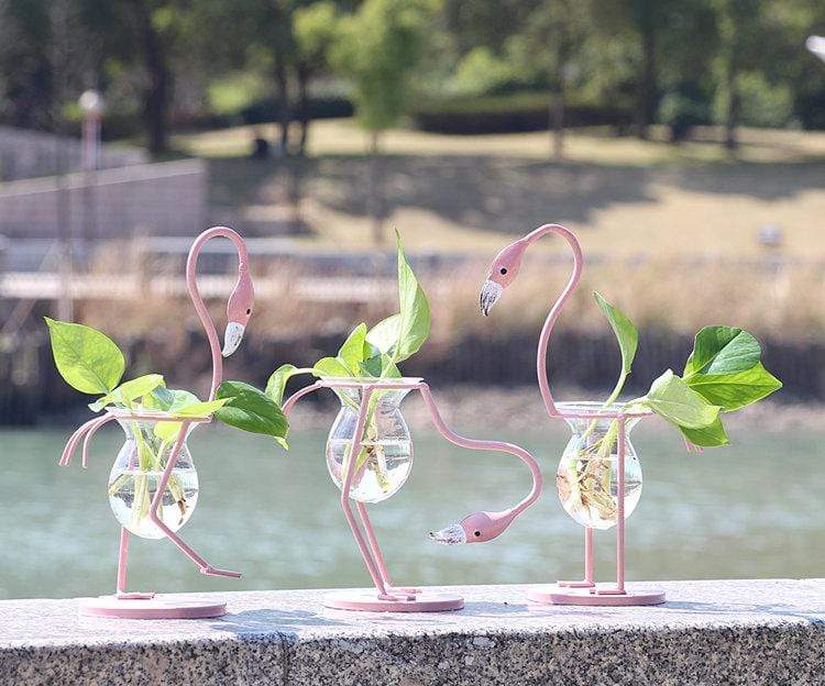 Elegant flamingoblomvas - Kreativ keramisk kruka