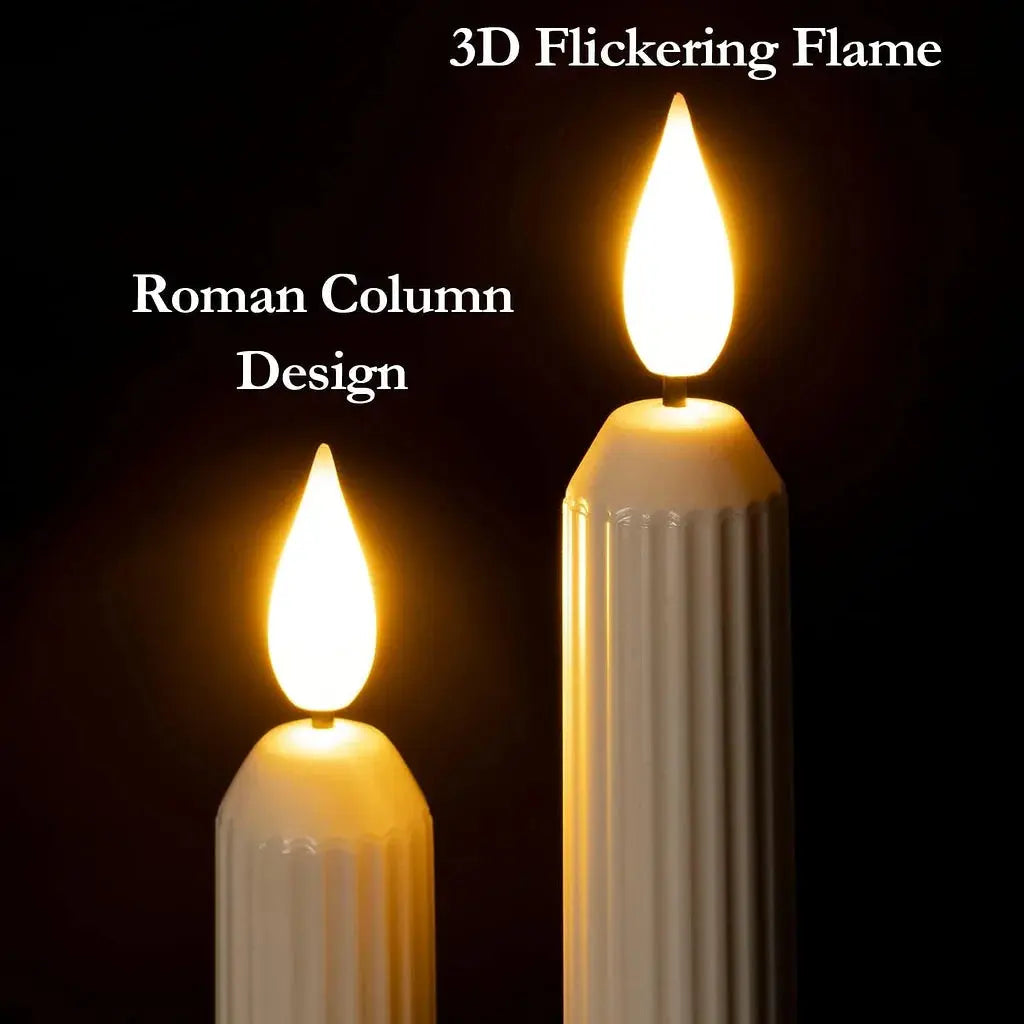 Flamfria LED-fönsterljus – Set om 6 med automatisk skymnings- till gryningssensor