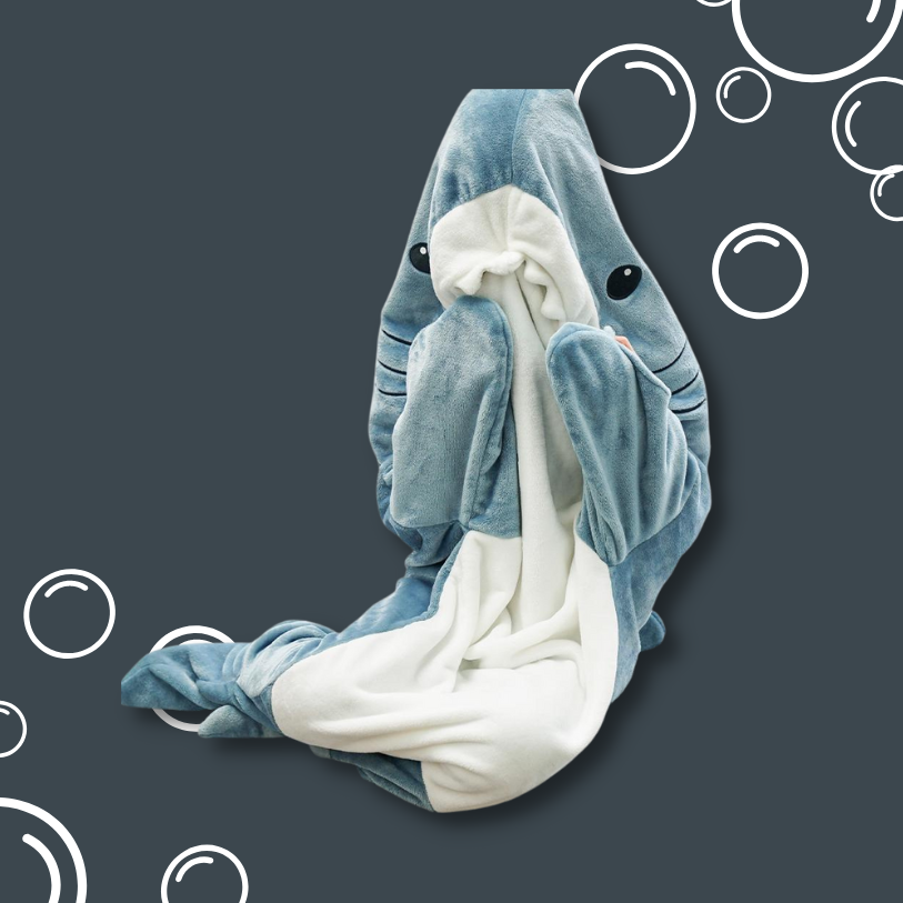 Hajmysfilt med svans – Varm, plyschig och lekfull mysig filt