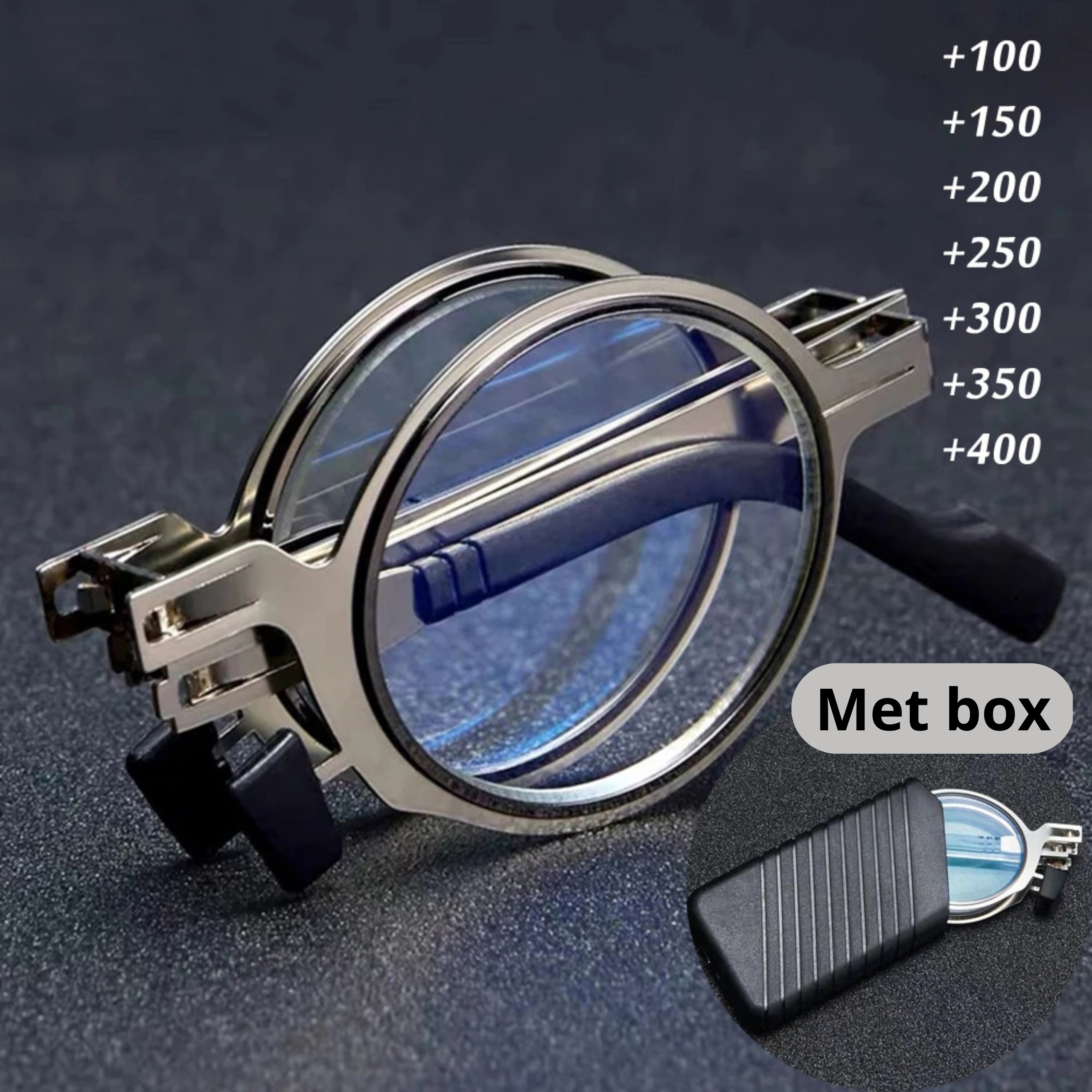 Kompakta hopfällbara läsglasögon – Ultralätta blåljusskydd med bärbart fodral