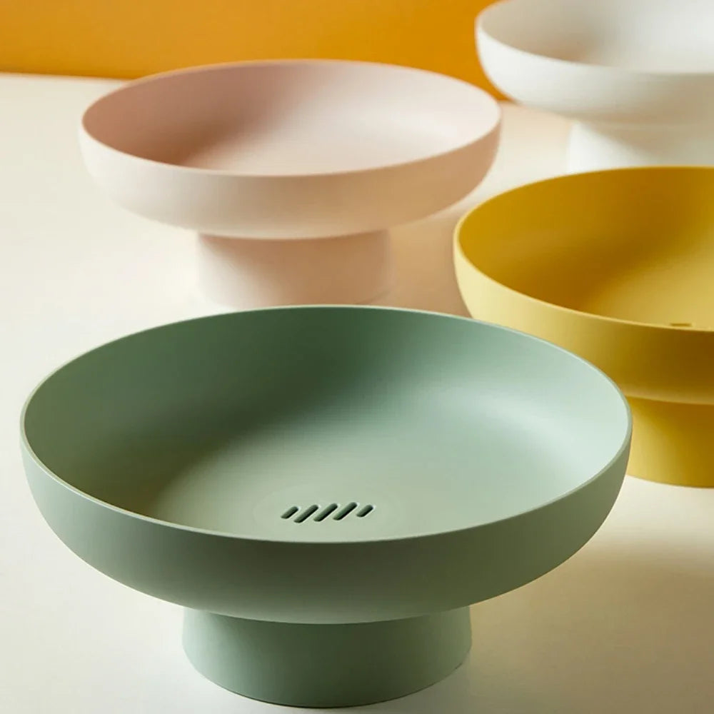 Modern fruktskål med avloppssystem – Snygg mittpunkt för bänkskiva och matbord