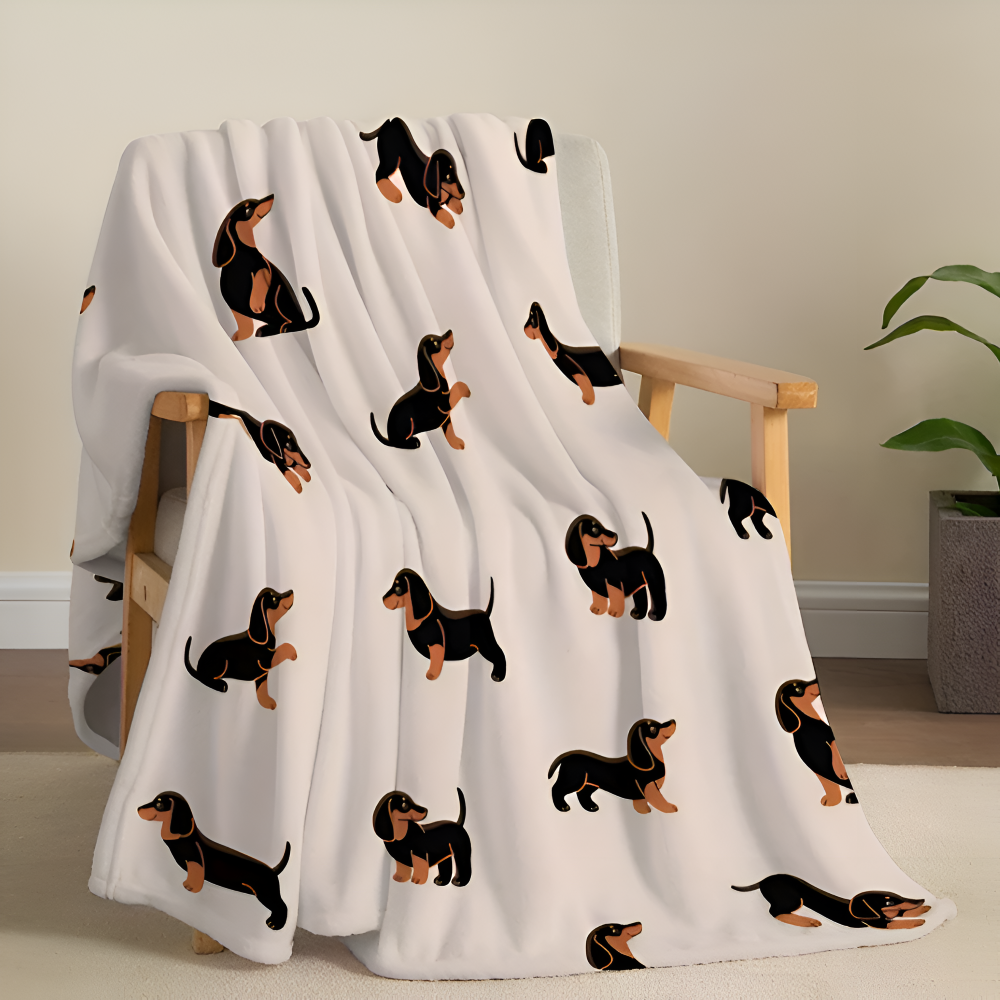 Mysig taxfilt i fleece – Mjuk plyschfilt för hundälskare och hemkomfort