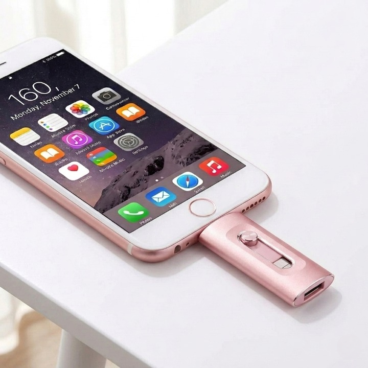Mobilt USB-minne med flera anslutningar – bärbar lagringsenhet med Lightning-kontakt