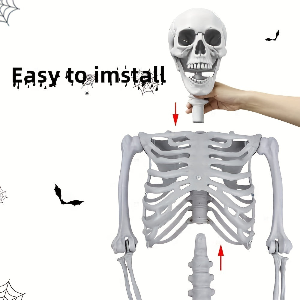 3,6 meter stort jätteskelett för Halloween - Positionerbar trädgårdsdekoration för läskigt skoj