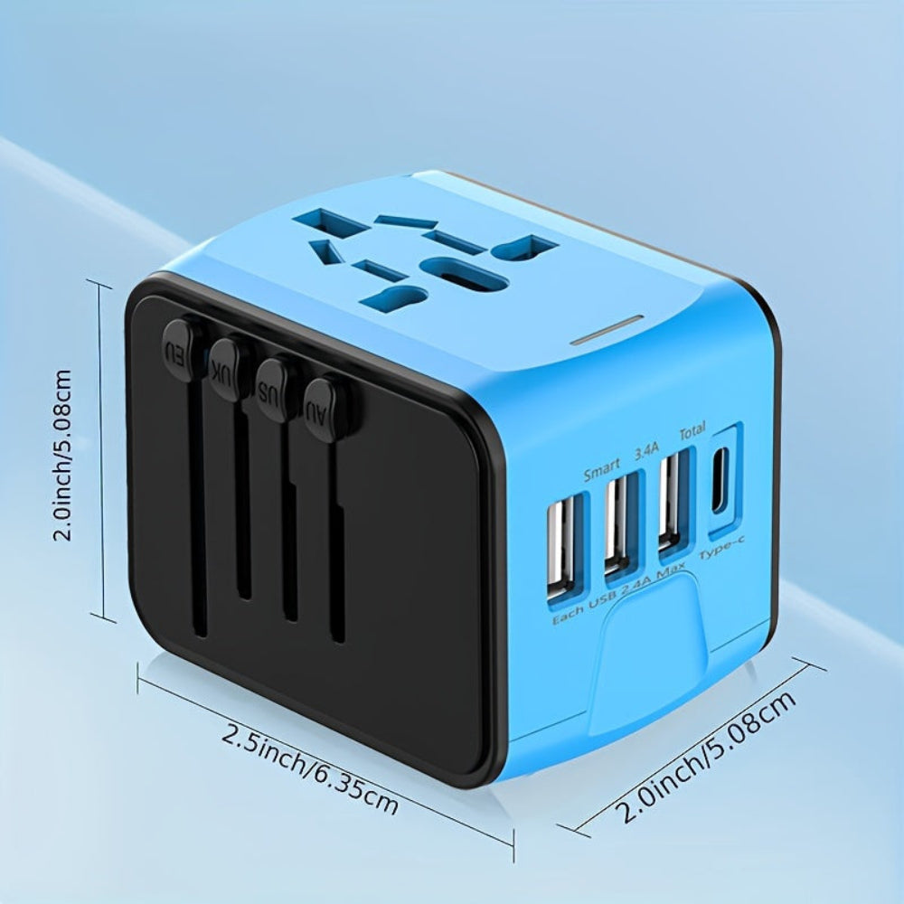 Allt-i-ett-reseadapter - universalladdare med USB- och typ-C-portar