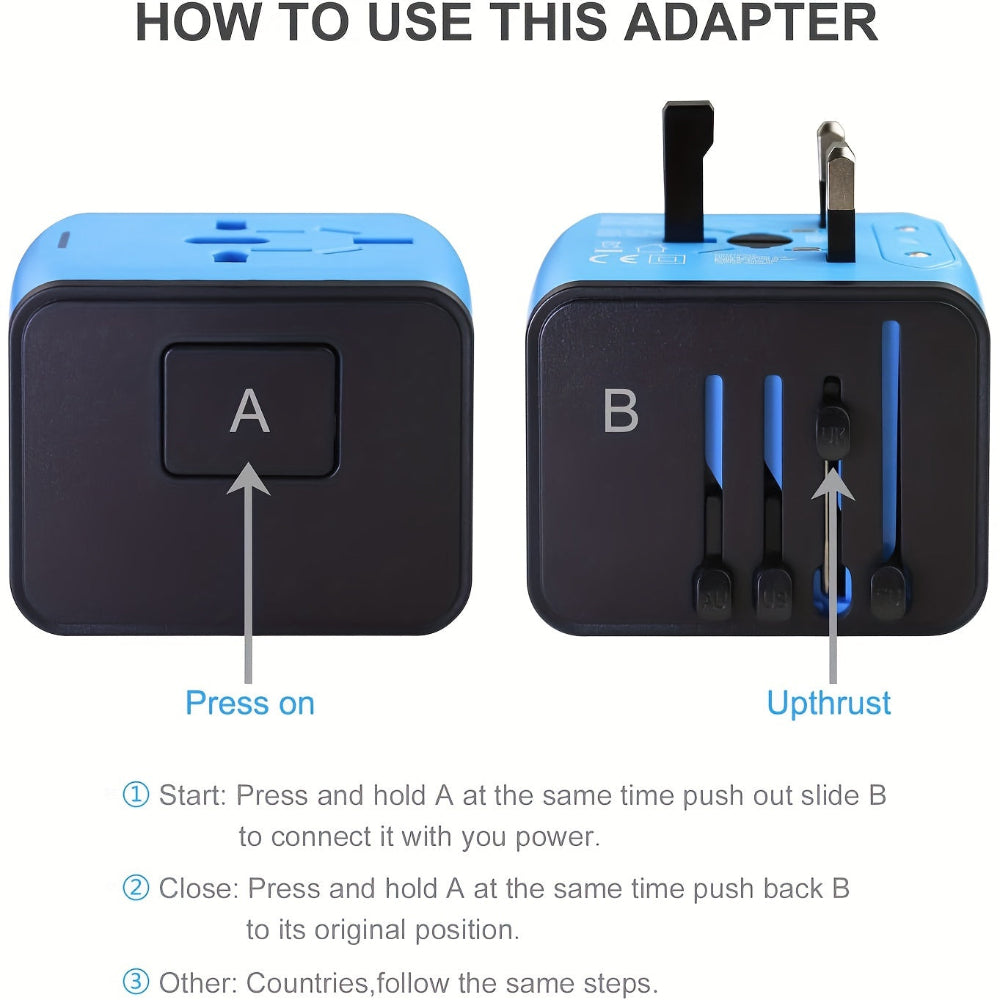 Allt-i-ett-reseadapter - universalladdare med USB- och typ-C-portar