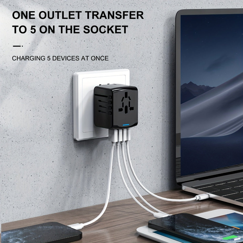 Allt-i-ett-reseadapter - universalladdare med USB- och typ-C-portar