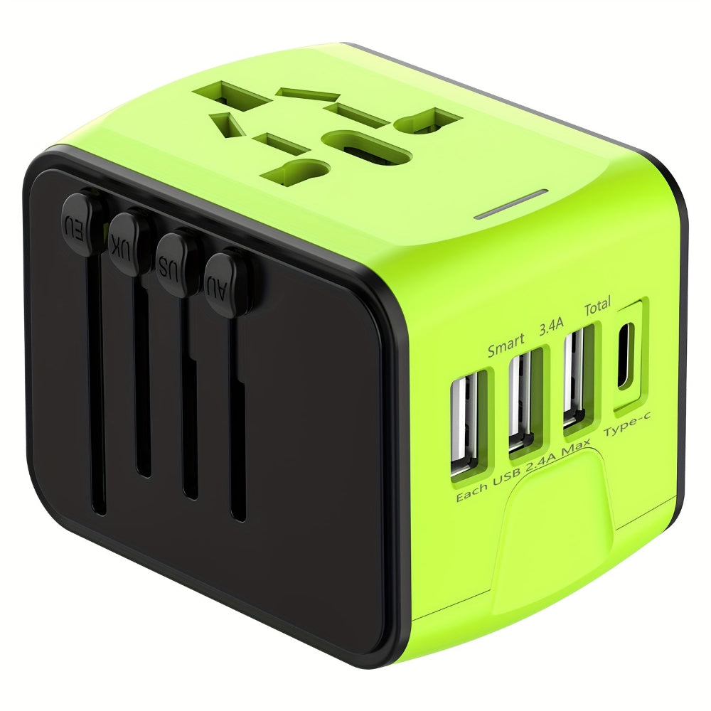 Allt-i-ett-reseadapter - universalladdare med USB- och typ-C-portar