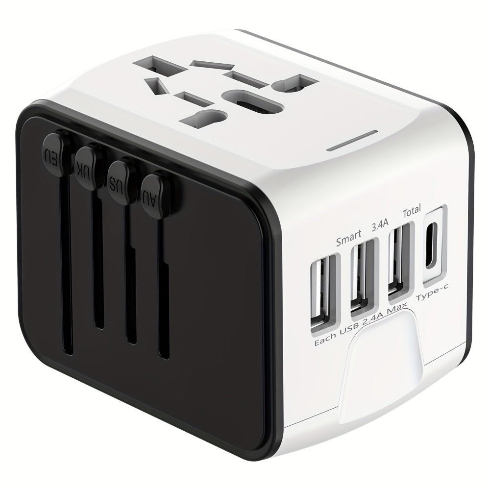 Allt-i-ett-reseadapter - universalladdare med USB- och typ-C-portar