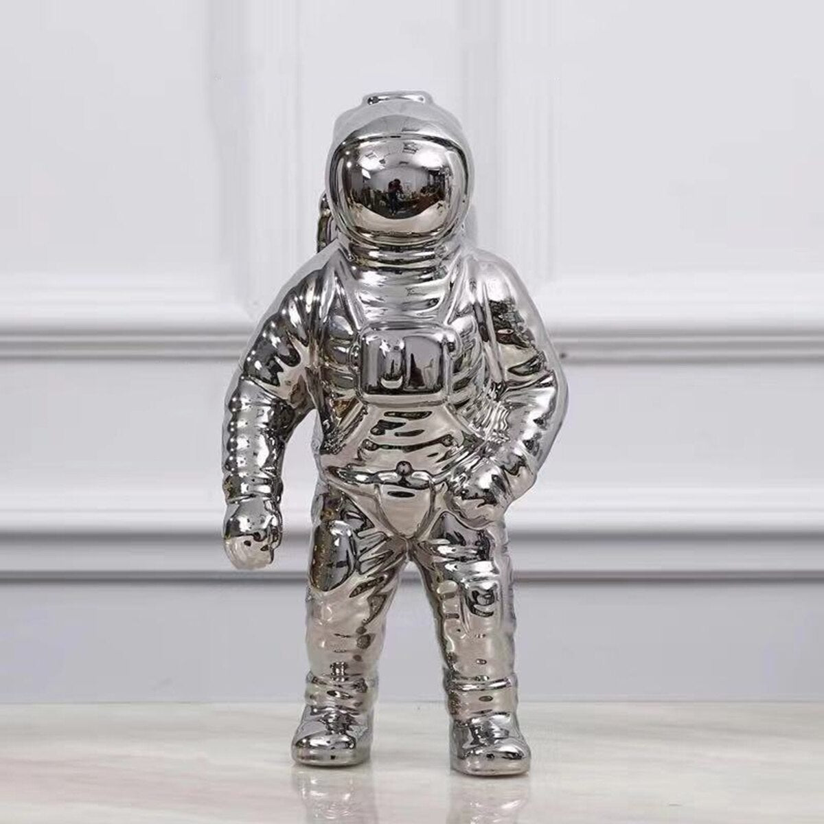Guld Space Man Skulptur Astronaut Keramik Vas