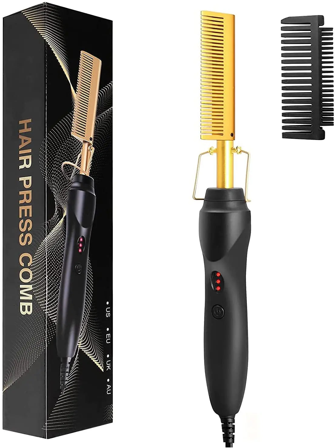 Uppvärmd skägg- och hårrätningsborste - Kompakt groomingverktyg