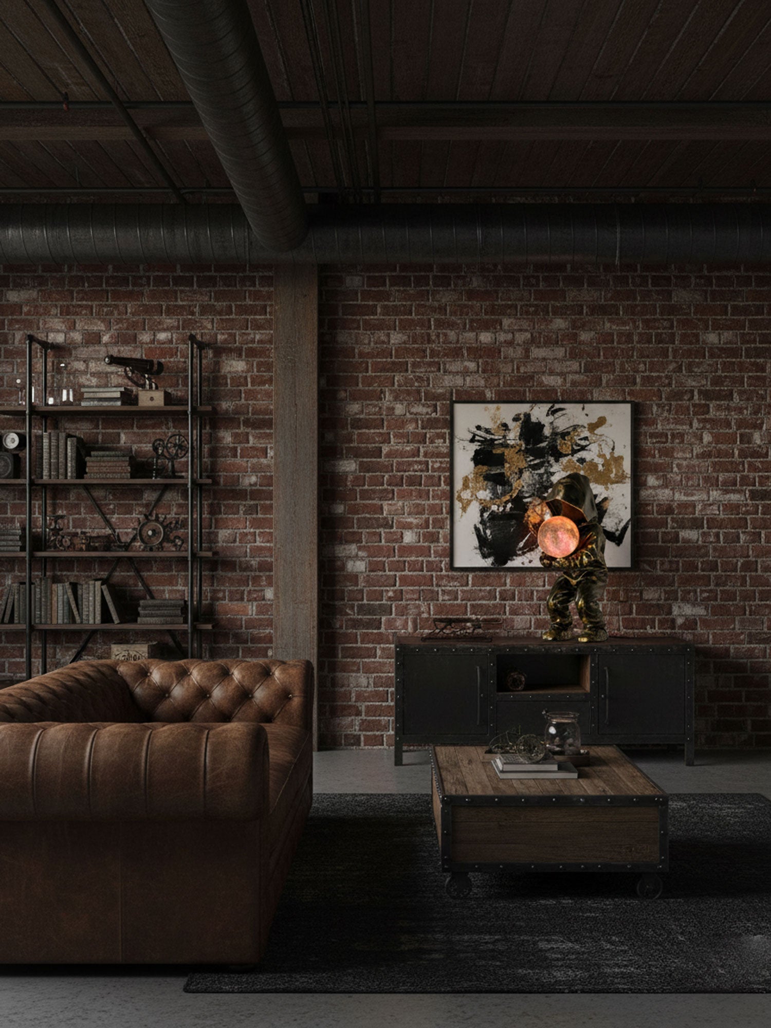 Minimalistisk planetinspirerad bordslampa - justerbar ljusstyrka LED-lampa