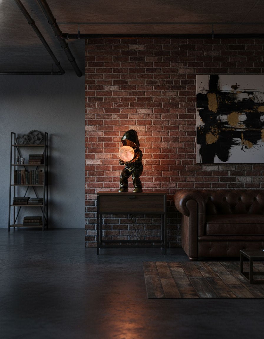 Minimalistisk planetinspirerad bordslampa - justerbar ljusstyrka LED-lampa