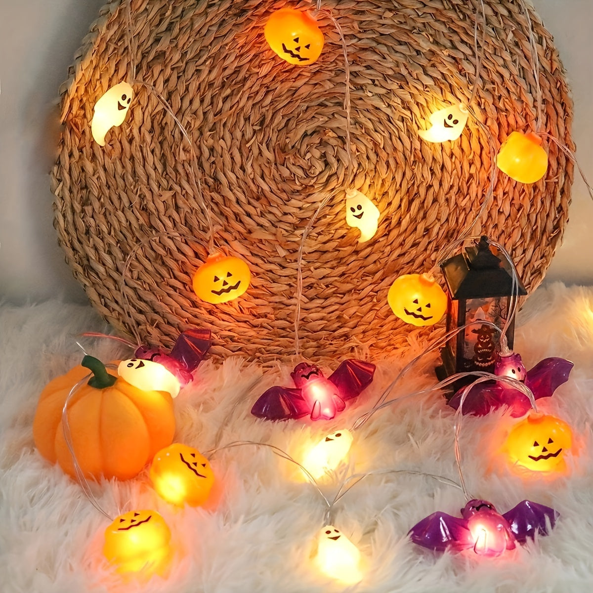 Batteridrivna Halloween-pumpaljus – Festlig ljusslinga för kuslig dekoration