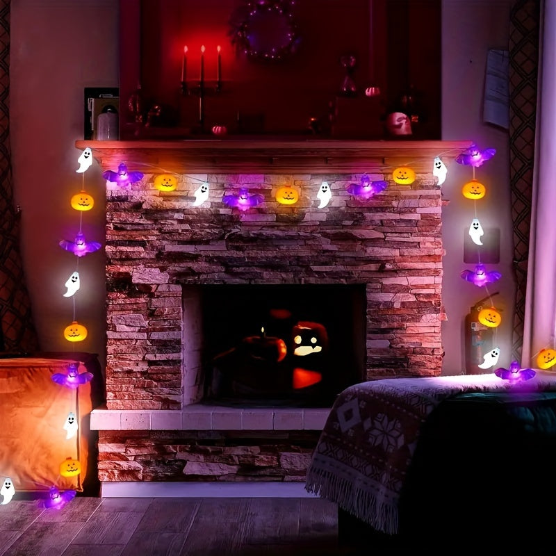 Batteridrivna Halloween-pumpaljus – Festlig ljusslinga för kuslig dekoration