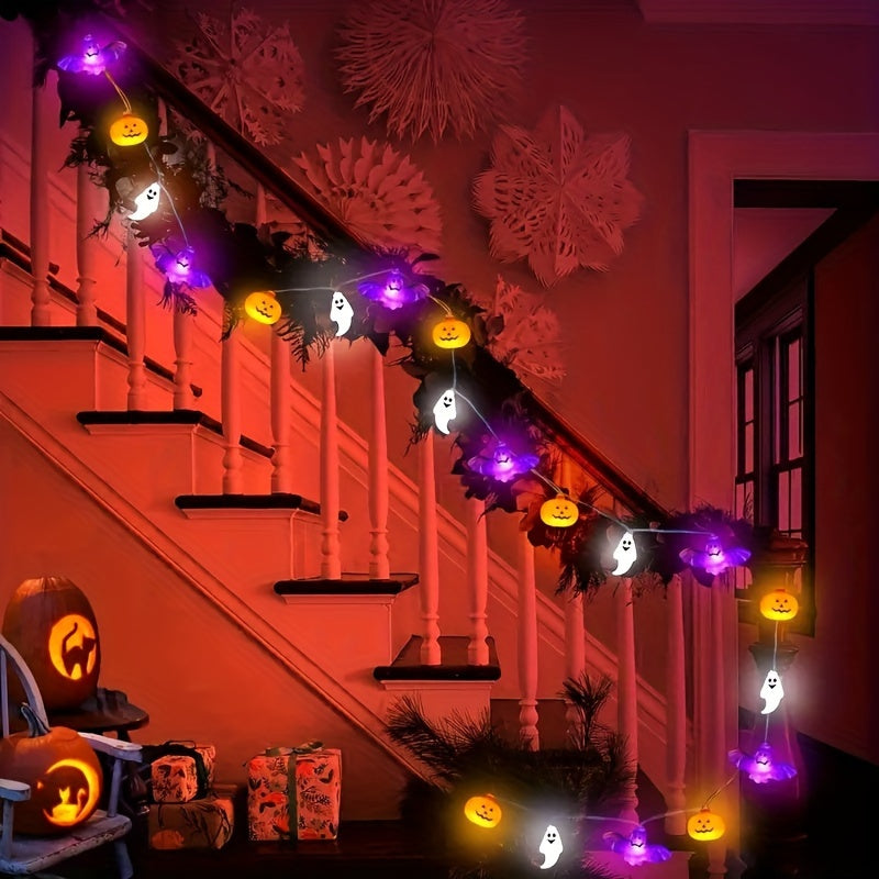 Batteridrivna Halloween-pumpaljus – Festlig ljusslinga för kuslig dekoration