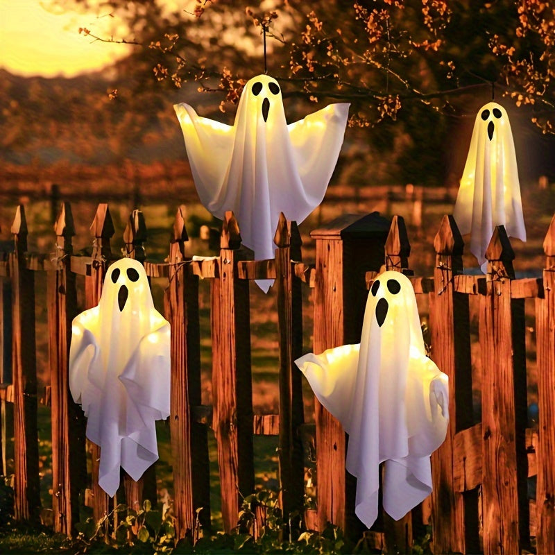 Hängande Halloween-spökljus – Spöklik tygdekoration för inomhus- och utomhusdekor