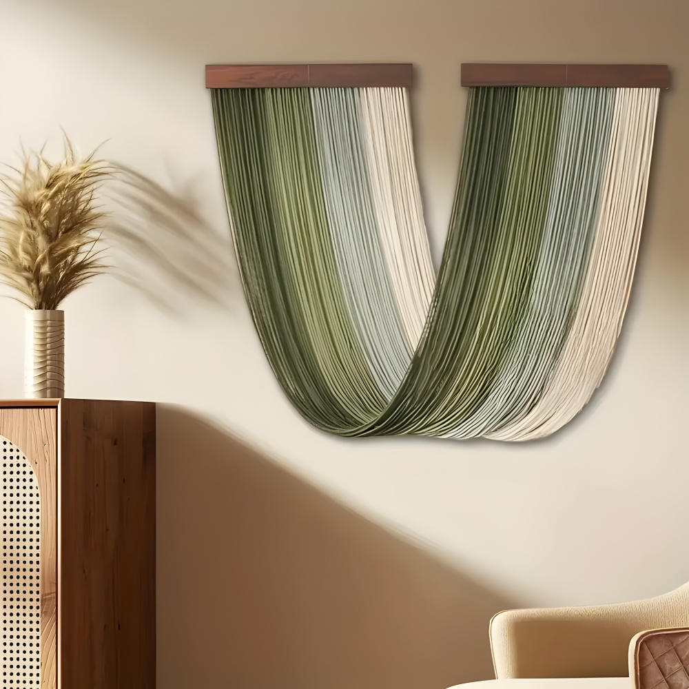 Minimalistisk bohemisk makraméväggbonad – Artisan Fiber Art