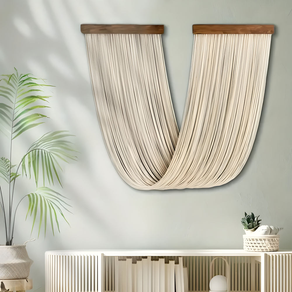 Minimalistisk bohemisk makraméväggbonad – Artisan Fiber Art