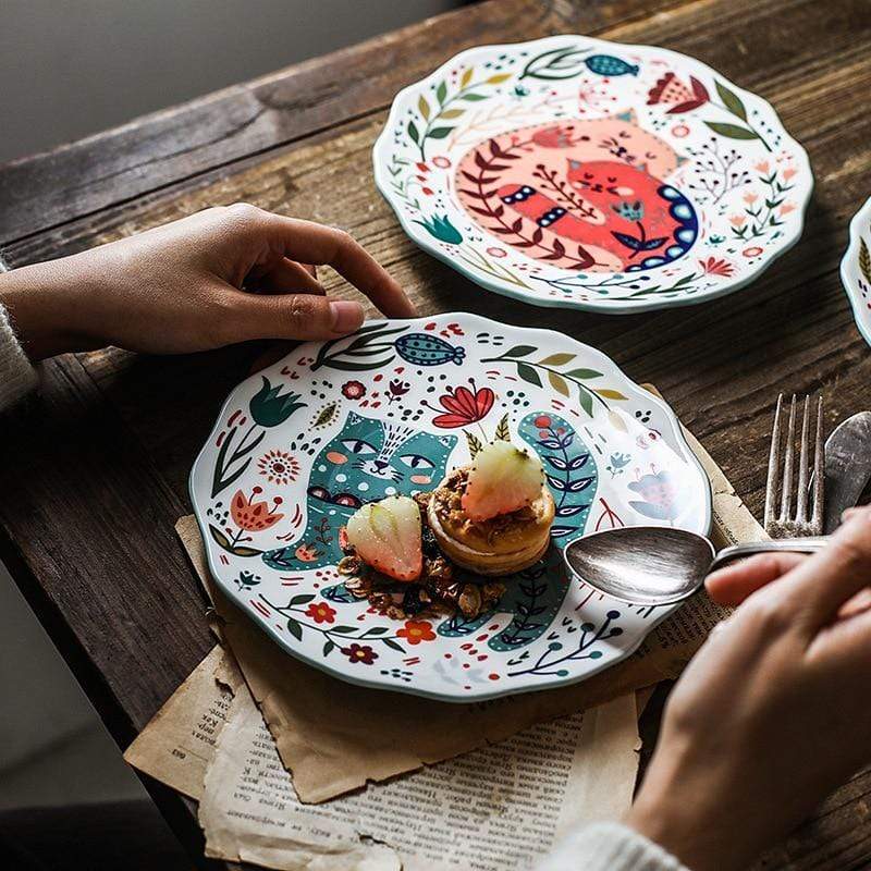 WhiskerDish – Handmålad Keramisk Kattfat