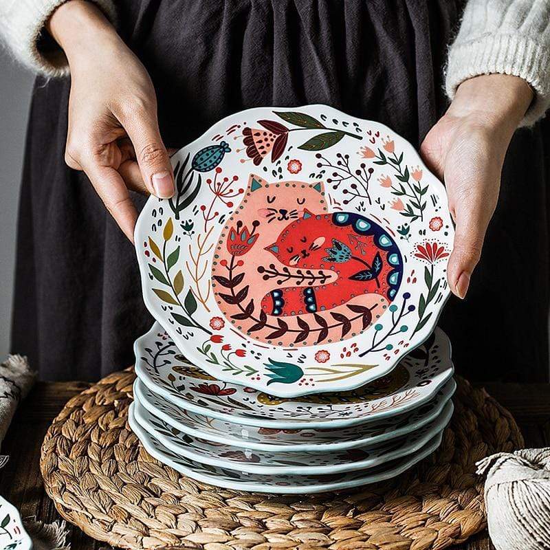 WhiskerDish – Handmålad Keramisk Kattfat