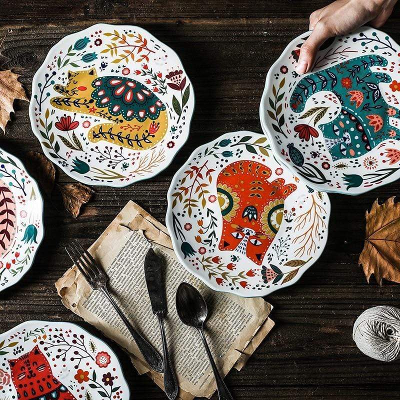WhiskerDish – Handmålad Keramisk Kattfat