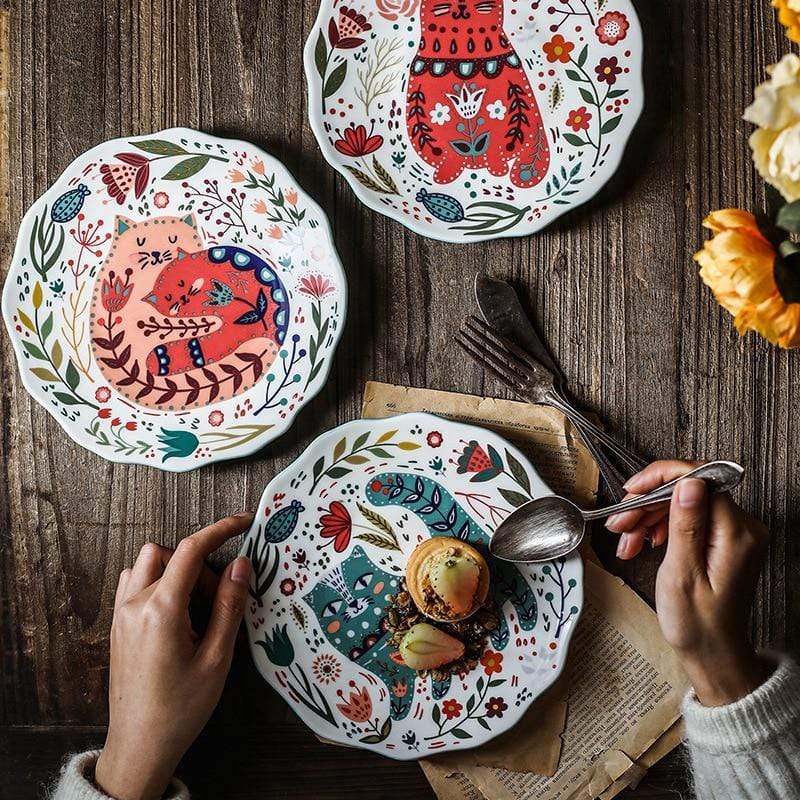 WhiskerDish – Handmålad Keramisk Kattfat