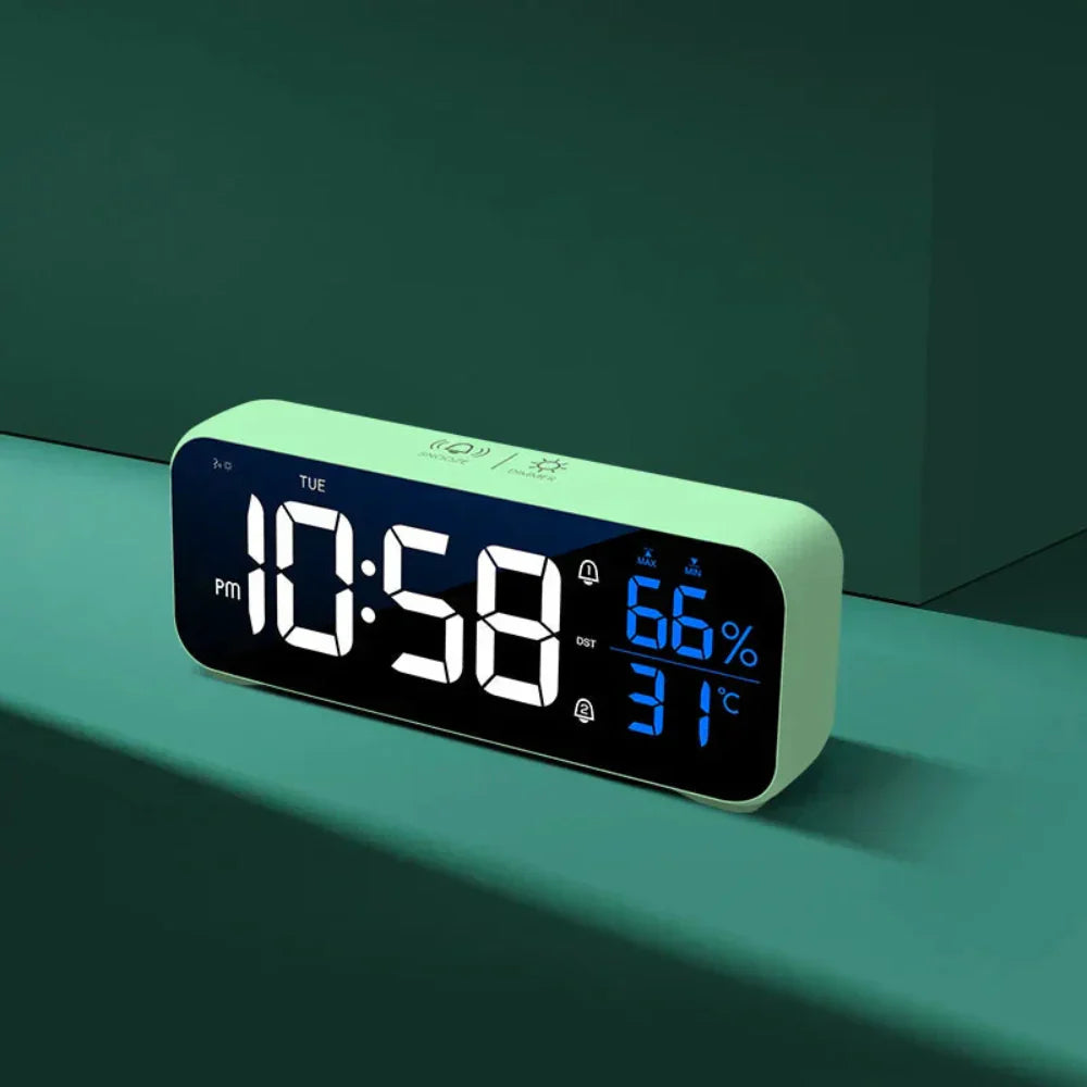 Smart röststyrd väckarklocka – LED-display med inbyggd musikspelare och handsfree-funktion