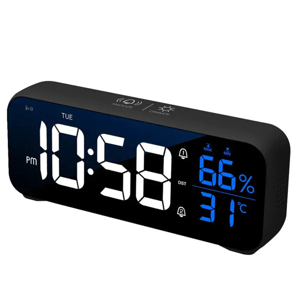 Smart röststyrd väckarklocka – LED-display med inbyggd musikspelare och handsfree-funktion