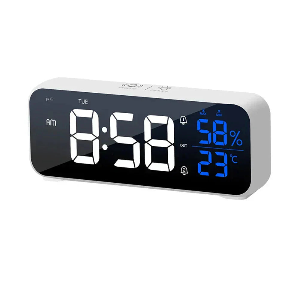 Smart röststyrd väckarklocka – LED-display med inbyggd musikspelare och handsfree-funktion