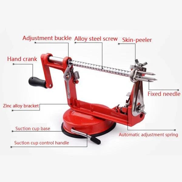 3-i-1 äppelskalare, urkärnare och skivare – Kraftig halkfri köksredskap för enkel fruktförberedelse