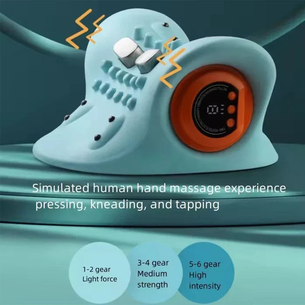 Trådlös EMS-nackmassageapparat - Smart pulsterapi för spännings- och smärtlindring